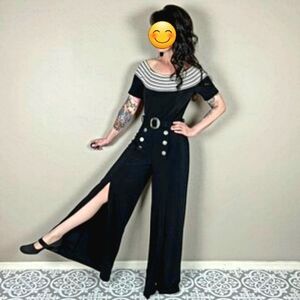 Joseph Ribkoff Striped Bodice Jumpsuit, Size 4 - Chic with a nautical Twist